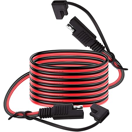iGreely SAE Extension Cable 16 Gauge 30Ft 9M SAE to SAE Extension Cable Quick Disconnect Wire Harness 16AWG SAE Connector SAE Plug for Automotive RV Motorcycle Solar Panel Cars Tractor 9M