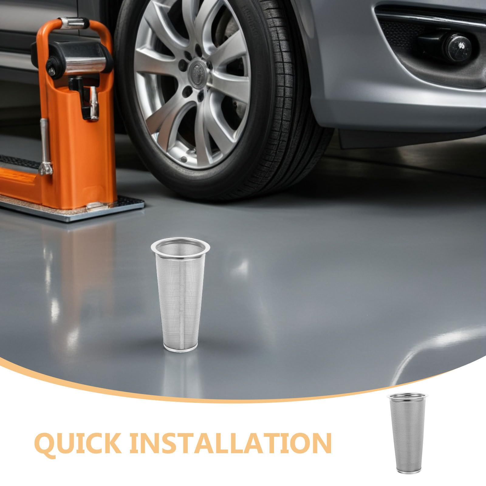 iplusmile Kraftstofftank Feinmaschenfilter aus Edelstahl 304, 2 Stück, konischer Siebkorb mit Flansch, wiederverwendbar, ideal für Lkw und Boote