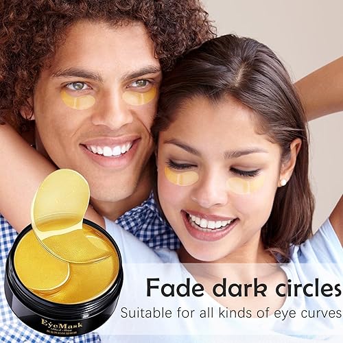 Miniatura 6 de 60 máscaras para debajo de los ojos, de oro de 24 quilates, tratamiento de ojos de larga duración, parches hidratantes para los ojos, colágeno