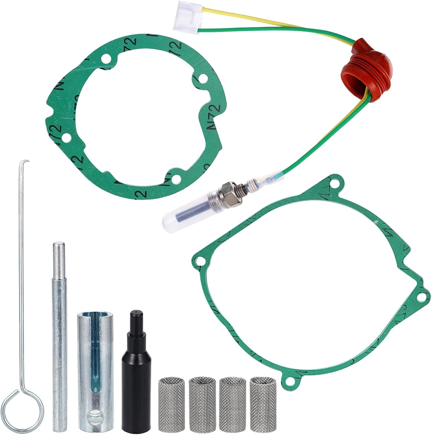 12V Glow Plug Repair Kit,Ignition Plug & Service Tool Set for 5KW-8KW Parking Heater,with Atomizing Net,Washer & Installation Tools,Heater Repair Parts for Car Truck Boat