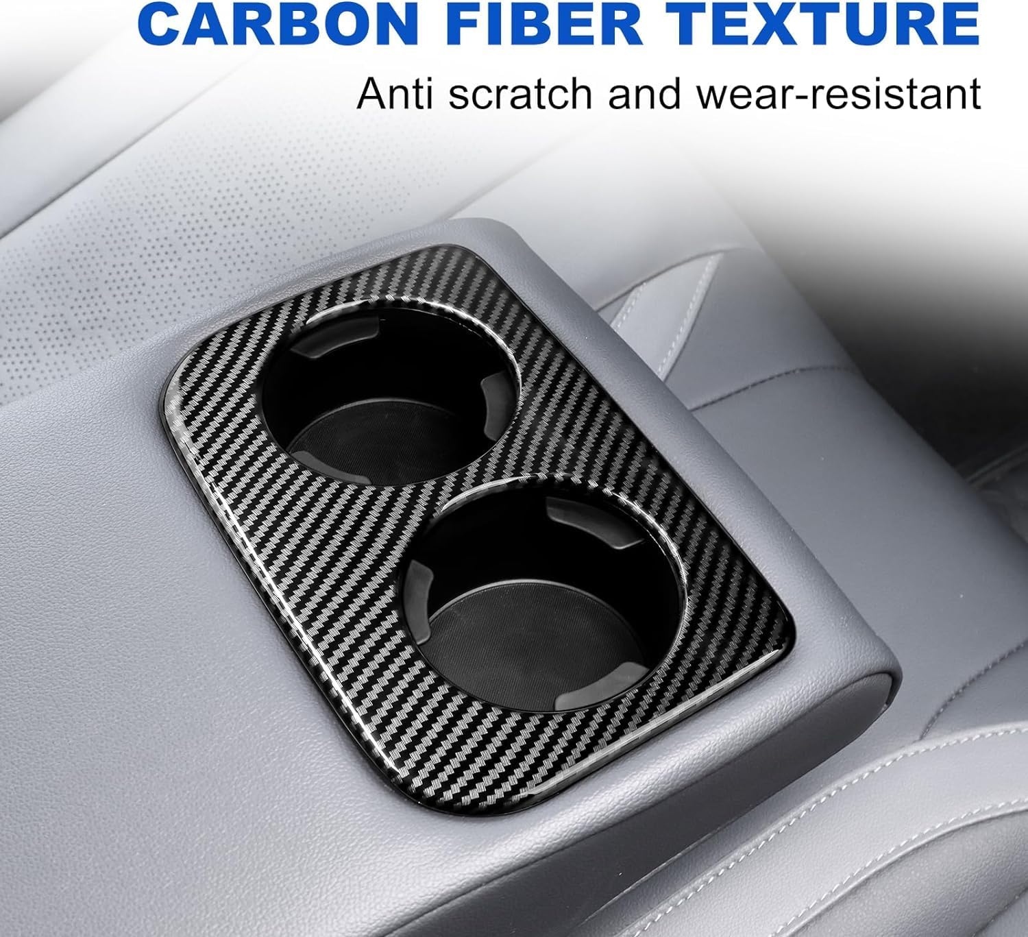 KUNGKIC for 2023 2024 2025 Subaru Crosstrek Base Premium Sport Limited Backseat Cup Holder Frame Cover Carbon Fiber Pattern Protect Interior Trim Cover Decal Car Accessories ABS