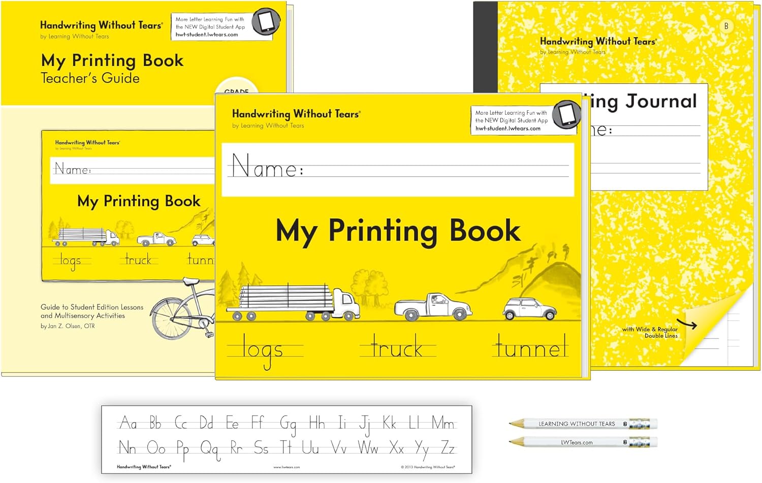 Handwriting Without Tears, 1st Grade Printing Bundle, Age 6+, 1st Grade+, Student Workbook, Writing Journal & Teacher's Guide, School & Home, Language Arts, Tutoring, Tiny Pencils, Desk Strip