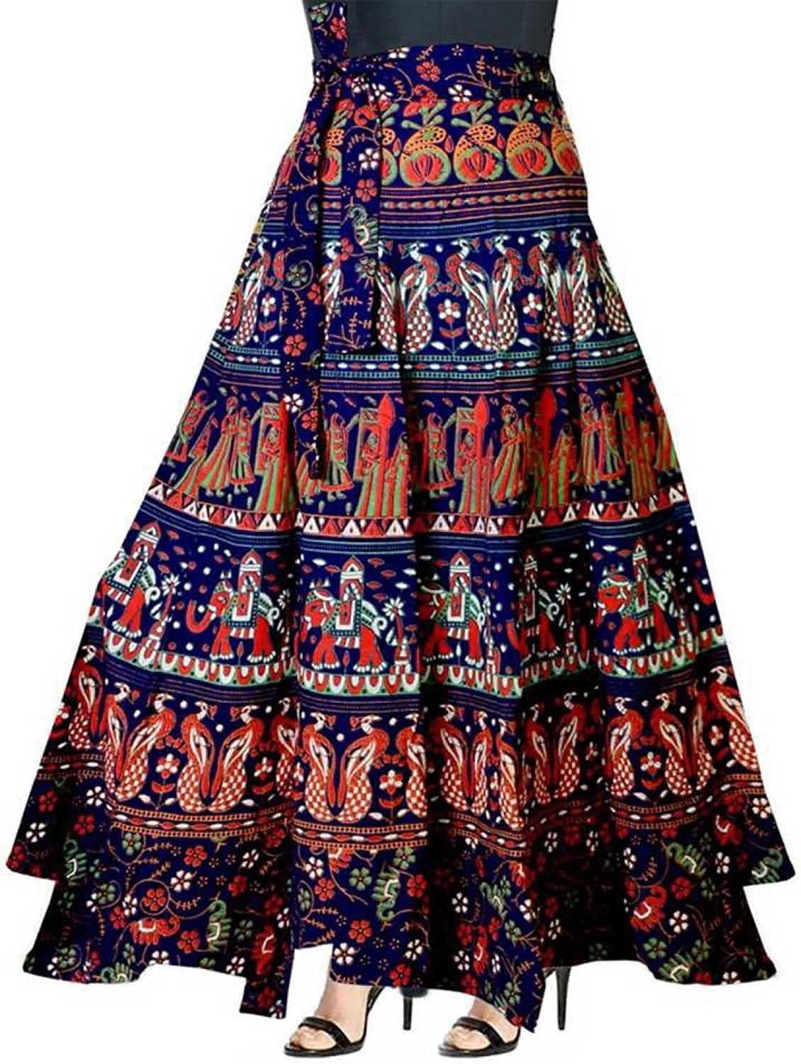 himcare Rajasthani & Jaipuri Long Maxi Stylish Comfortable Wraparound Skirt-picture-0