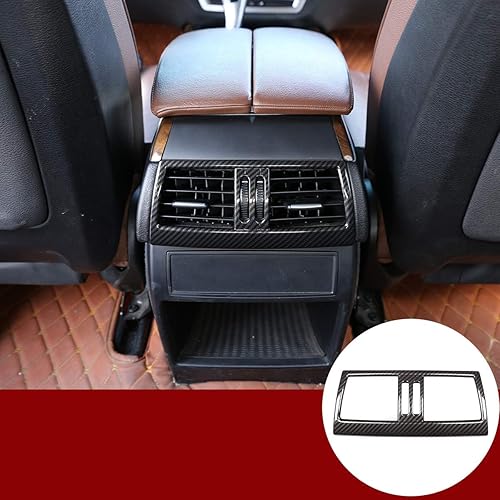 YIWANG Fibra de carbono estilo ABS coche trasero aire acondicionado ventilación marco ajuste para BMW X5 X6 E70 E71 2008-2013 Auto Accesorios