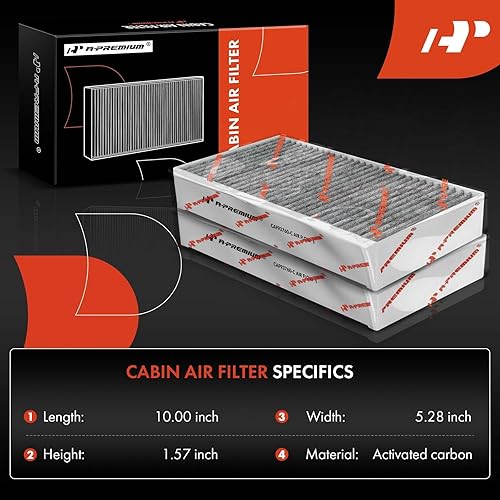 Miniatura 2 de A-Premium Filtro de aire de cabina de 2 piezas con carbón activado compatible con Mercedes-Benz GL320 2007-2009, GL350, GL450, GL550, G550, R320,