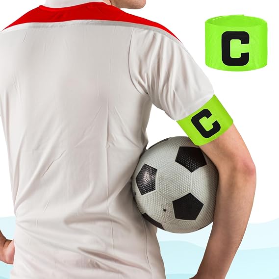 7x33 cm/2.75x13 Inch Captain Armbands, 3 PCS Green Soccer Captain Armband Adjustable Leader Armbands Team Sport Armband Football Basketball Player Band for Adult Youth Soccer Volleyball Team