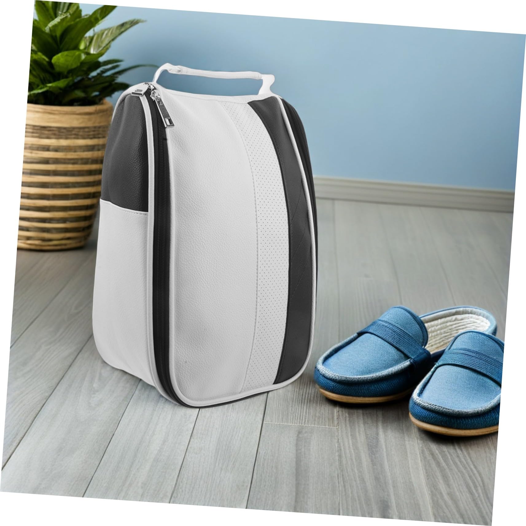 HEMOTON Borsa Scarpe Pelle con Cerniera e Manico Cintura Scarpe Traspirante Compatta e Protettiva per Viaggi e Attività Outdoor