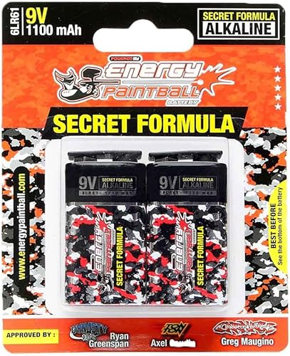 Energia - Pilas de paintball, fórmula secreta, 9 V, paquete doble, 9 V