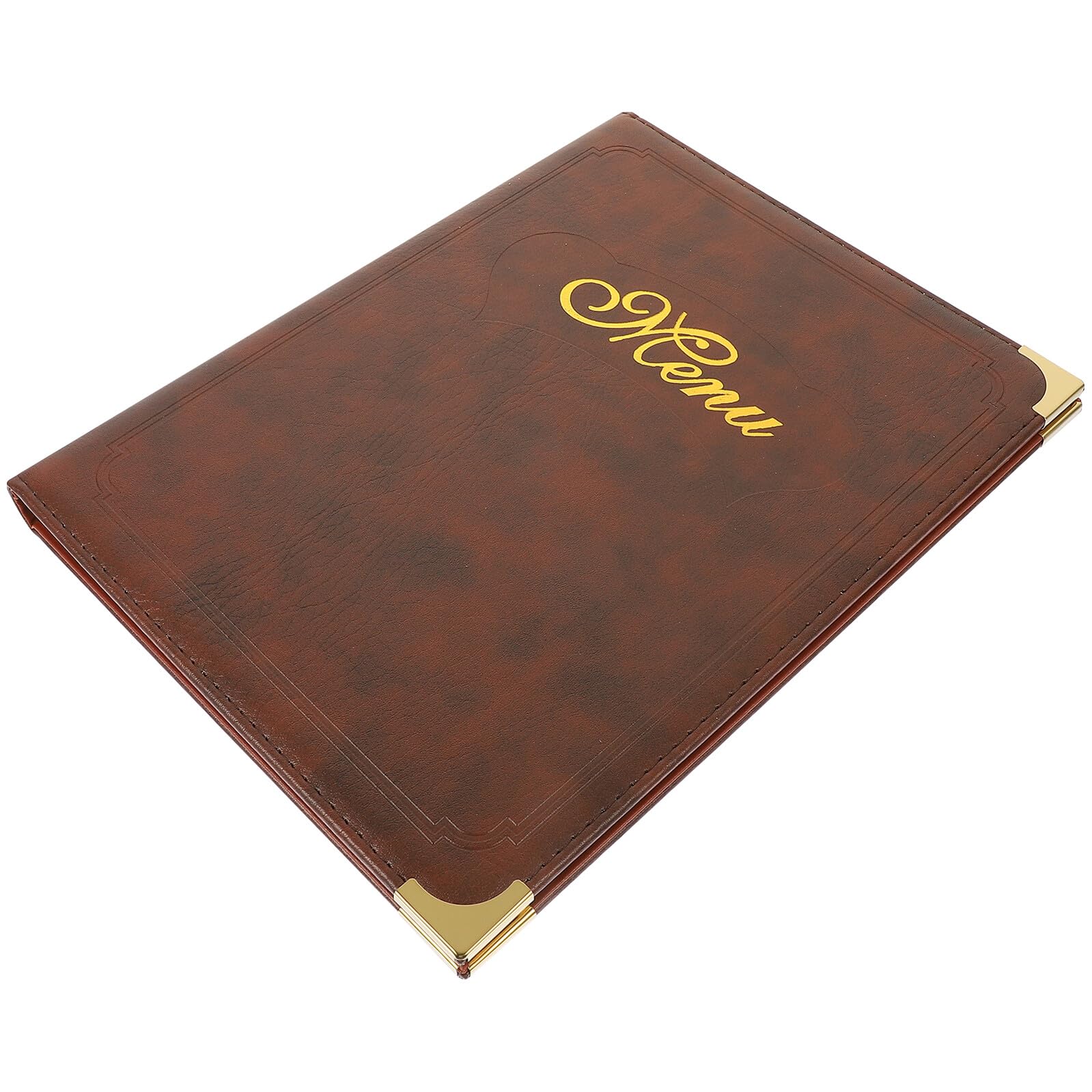 jojofuny Carpeta para Menús A4 de Restaurante en Piel Color Café, Libro de Exhibición de Menús para Pedidos de Comida, Carpeta Multifuncional y Transparente para Uso Profesional en Bares y Hoteles