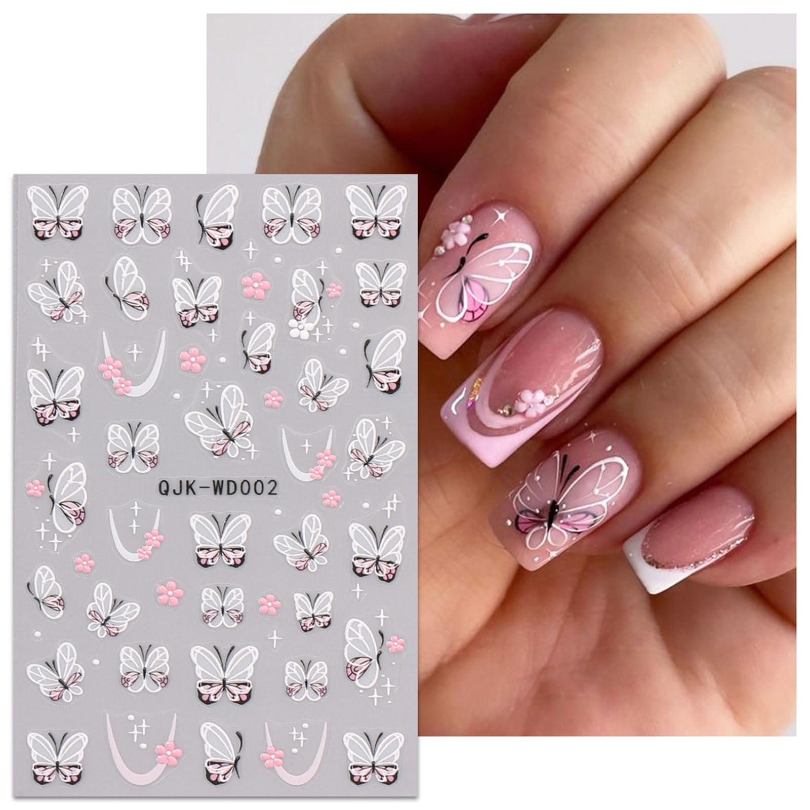 Lot De 4 Décalcomanies Ongles Papillon – Autocollants Nail Art – UK Stock