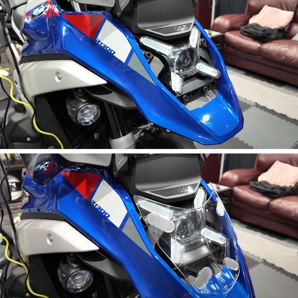 R1300GS NUOVO Protezione faro anteriore Coperchio di protezione Griglia di protezione per BMW R 1300 GS R1300 GS GS1300 R 1300GS 2023 2024 (Trasparente)