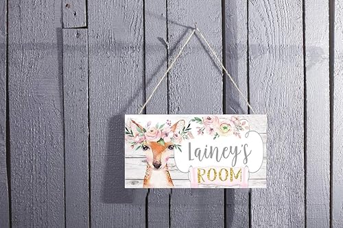 Miniatura 9 de Letrero de puerta de perezoso floral personalizado para dormitorio, letrero con nombre personalizado, cuarto de bebé, decoración de habitación de