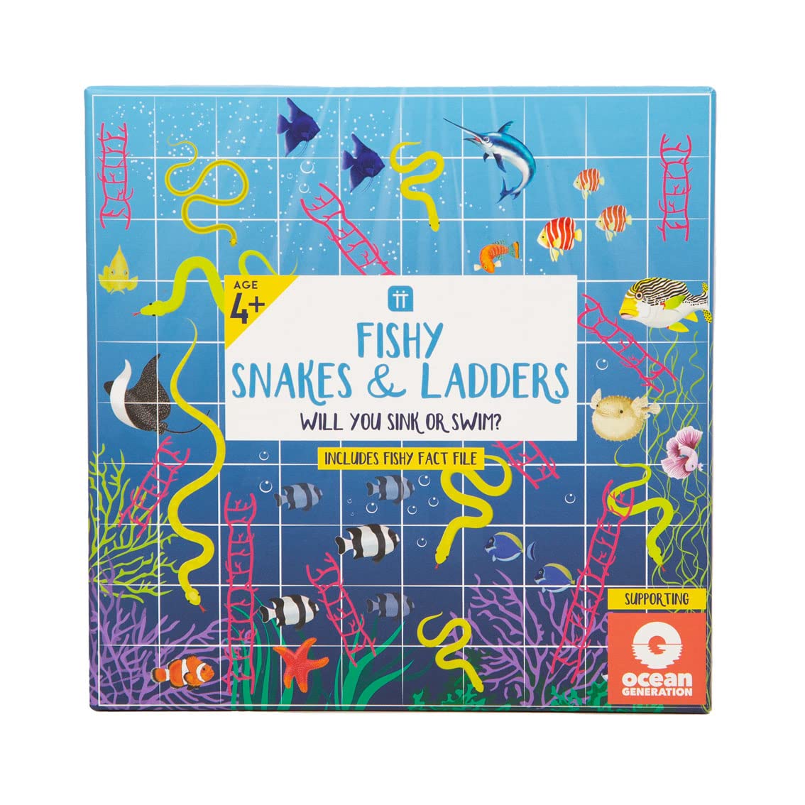 Buy Talking Tables Fish Themed Snakes and Ladders Game for Kids Classic Board Game for