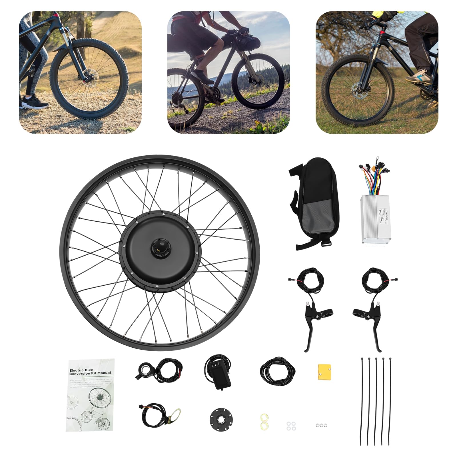 26 Zoll E-Bike Motor 48V 1O00W Vorderrad Kit Conversion Motor Kit(außer Batterie)