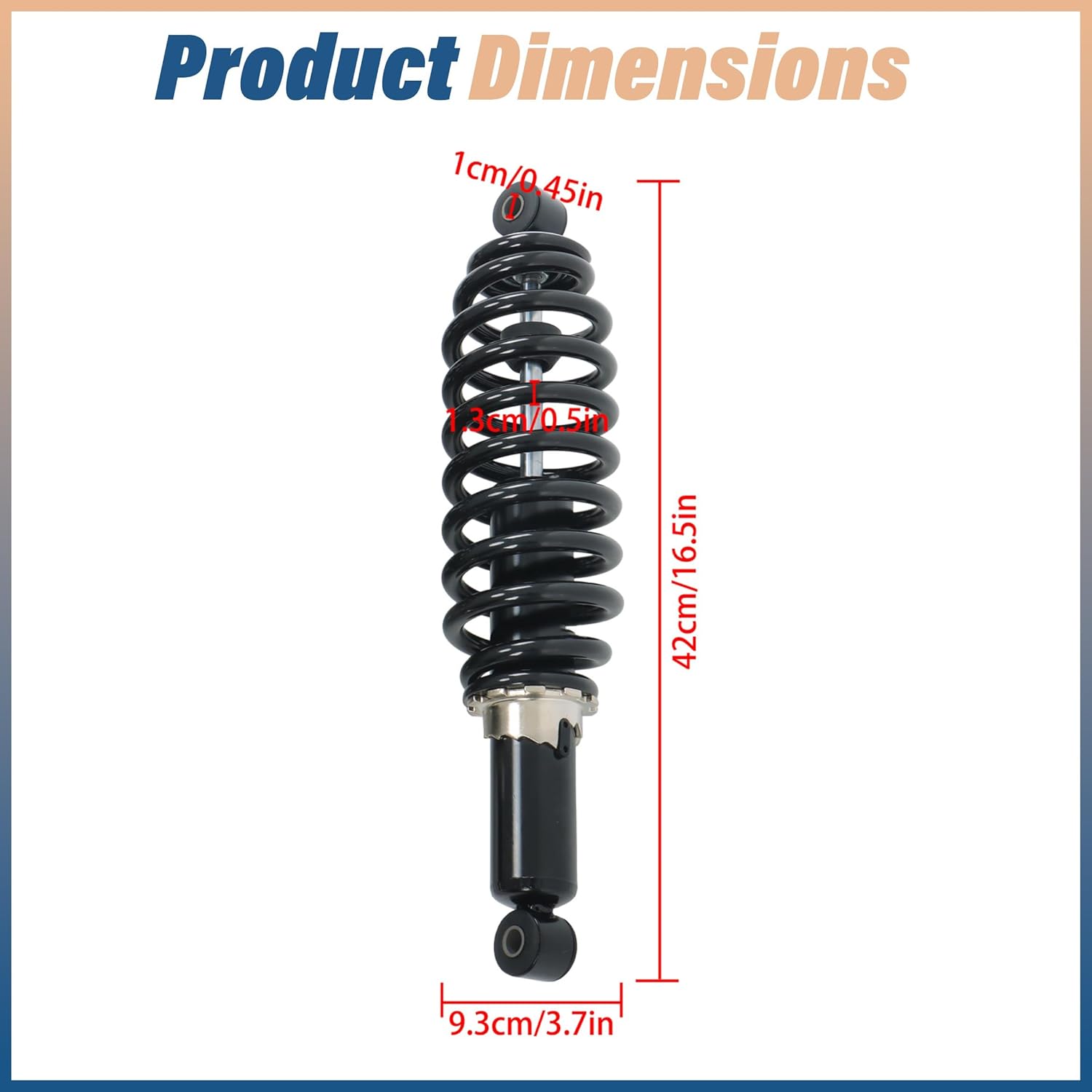 zeech Replacement for AUC12197 Iron Black Two Front Shock Absorbers Replacement for John XUV XUV590E XUV590I XUV590M Gator