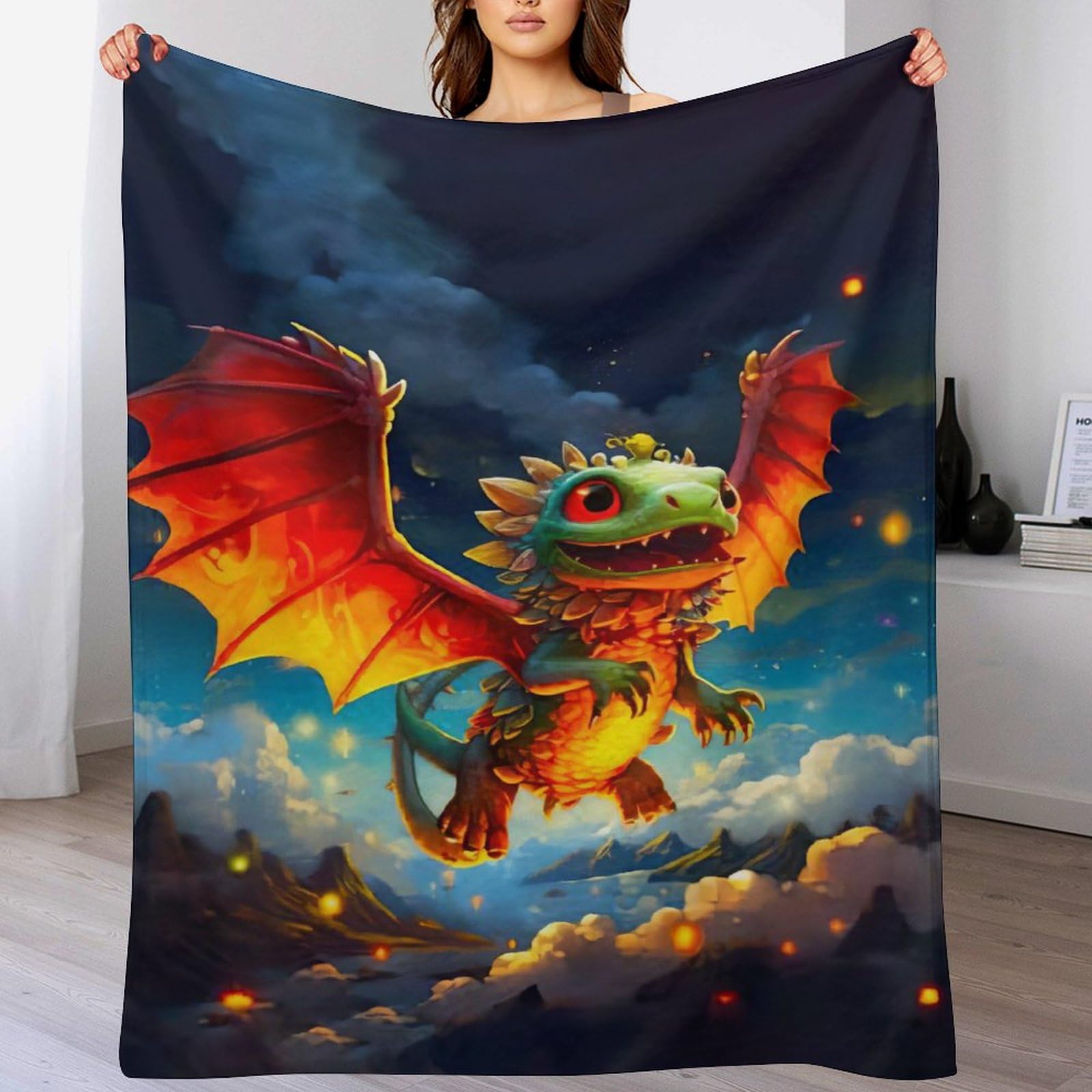 Couverture plaid polaire dinosaure jete de canape flanelle chaude et douce pour lit de voyage