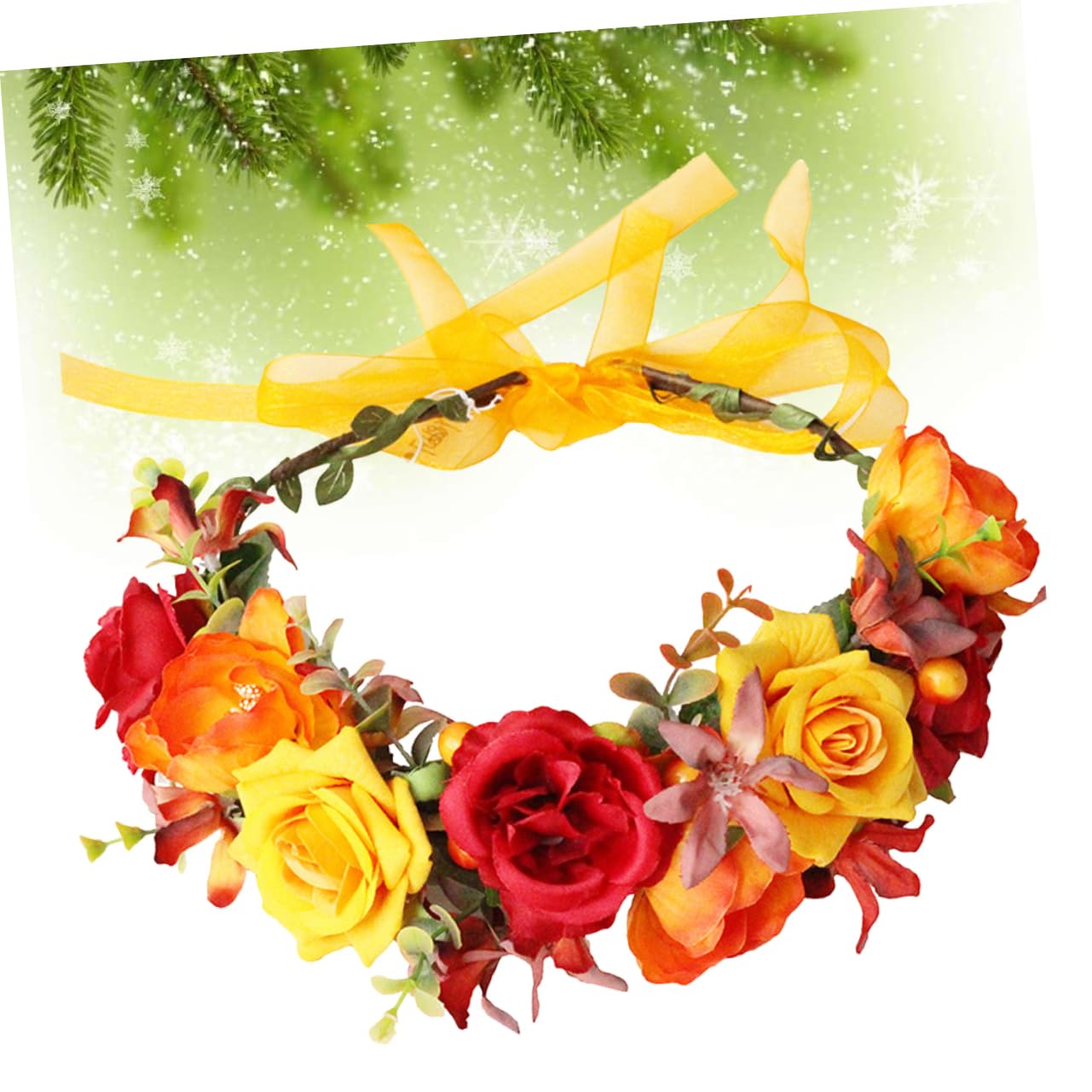 Mikinona 2piezas Diadema De Flores Artificiales Para Novias y Tocado De Simulación Accesorio Fotográfico Para y
