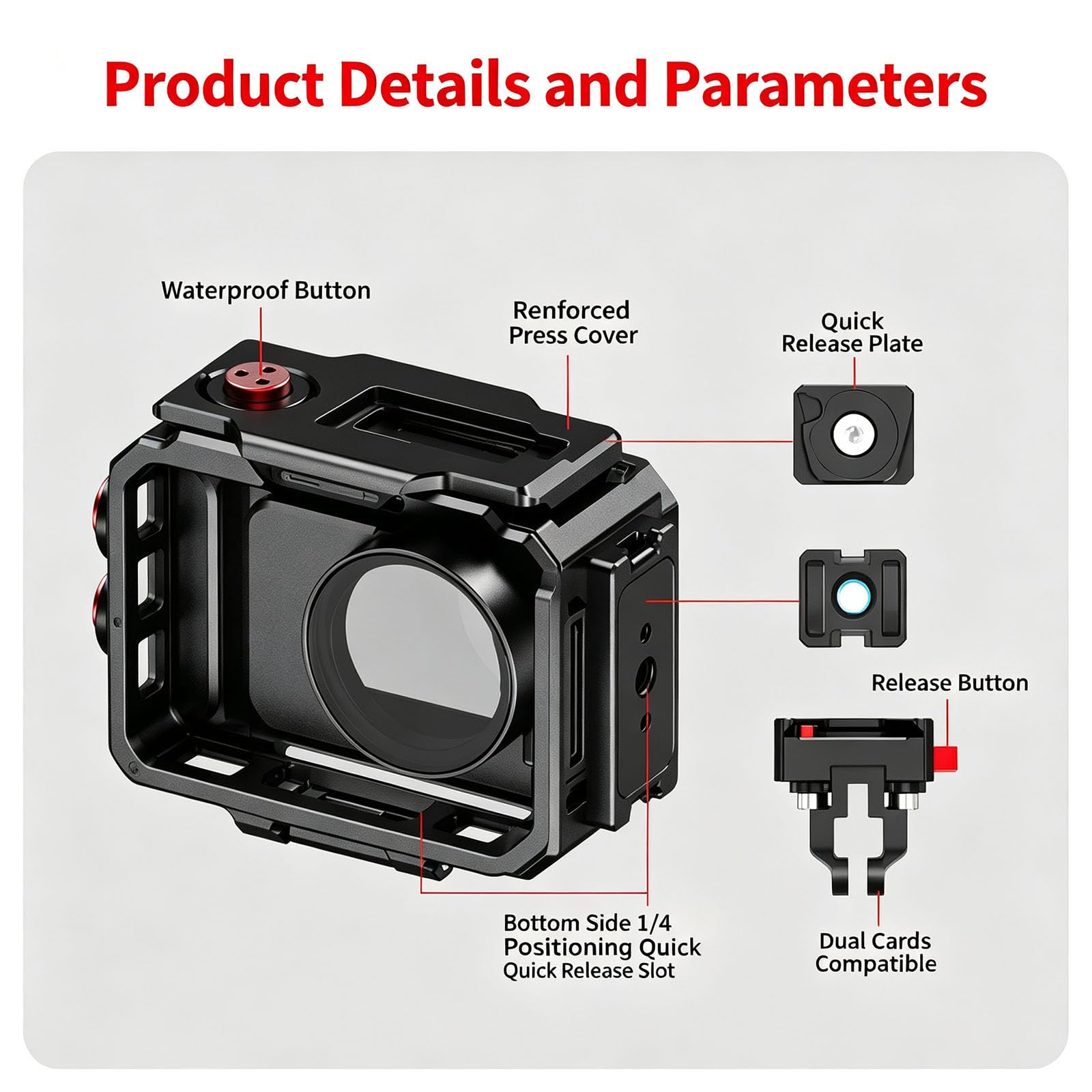 Custodia per fotocamera subacquea per 360 GO