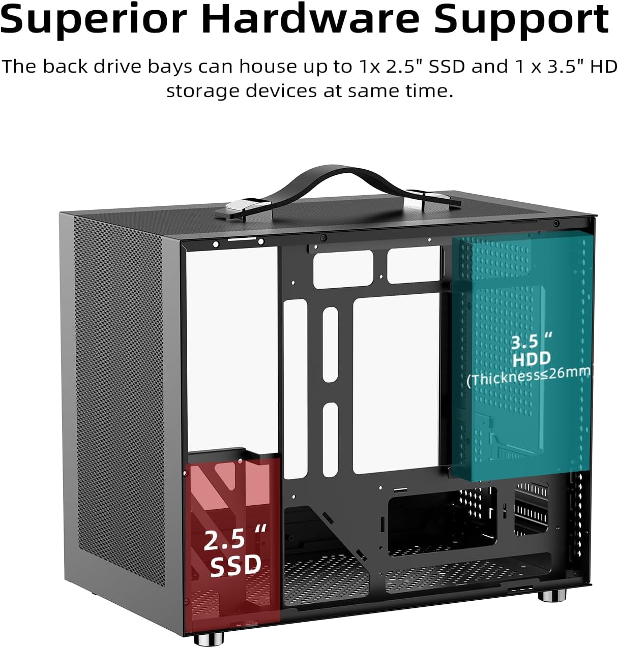 Shiny Snake G350 20.8L Mircro-ATX Mesh Chassis with Tempered Glass | Frosted Coating & Anti-Dust Design | BTF-Ready Back-Connect | 165mm Cooler & 340mm GPU | High Compatibility PC Case, White