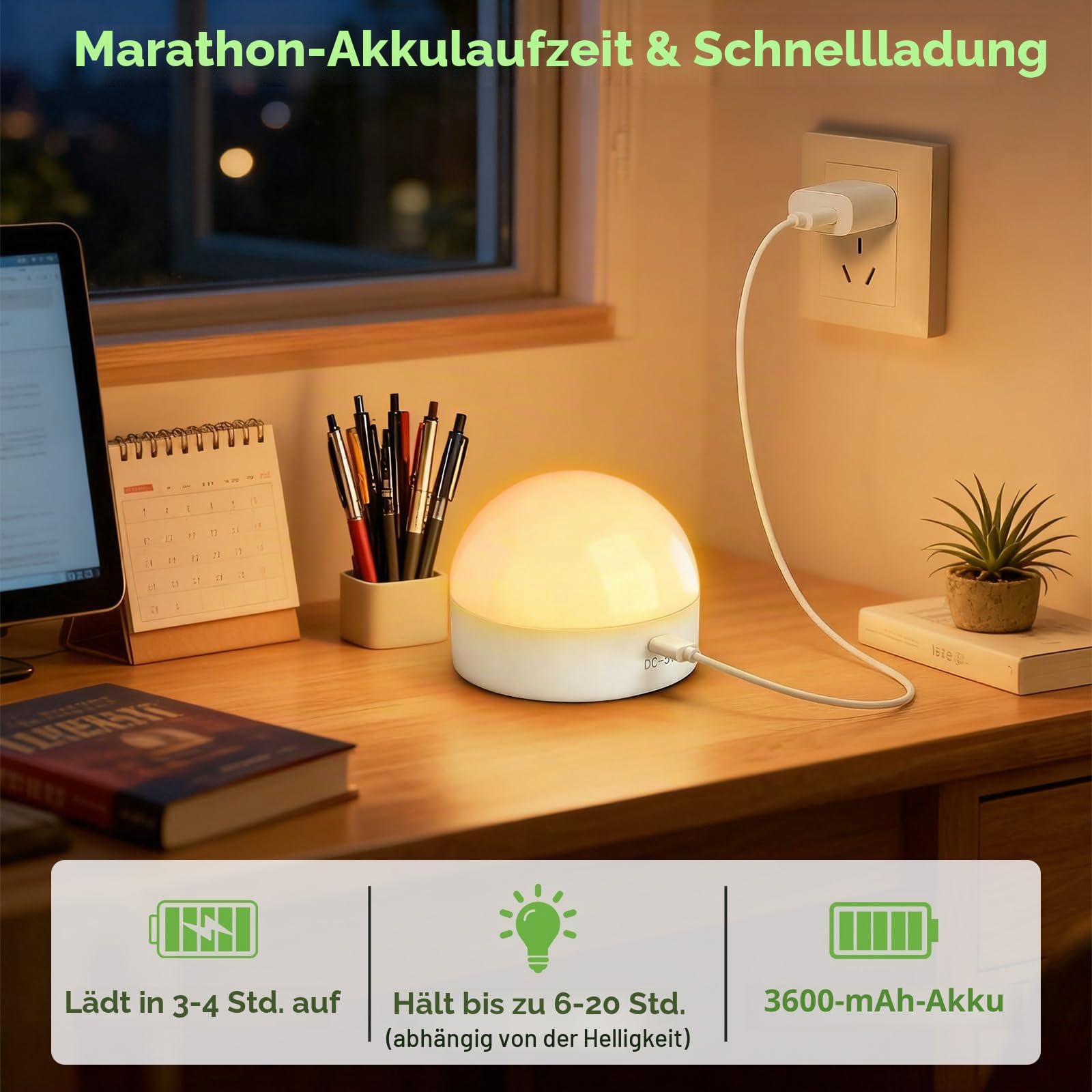 Kimjo E27 Wiederaufladbare Glühbirne mit Fernbedienung, 3 Farben, 4 Stück