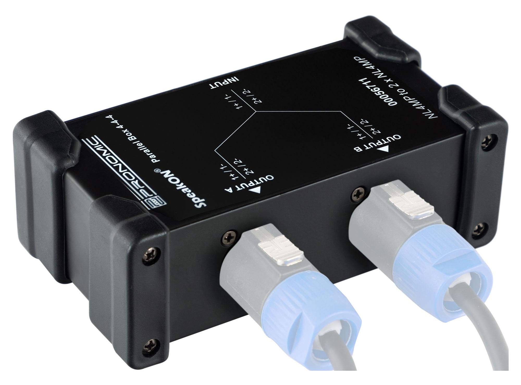 Pronomic Boîte Parallèle Speakon 4-4-4 - Splitter pour câble Speakon - divise un signal 2 ou 4 pôles en 2 signaux - connecteurs Neutrik d'origine - boîtier robuste en acier - noir