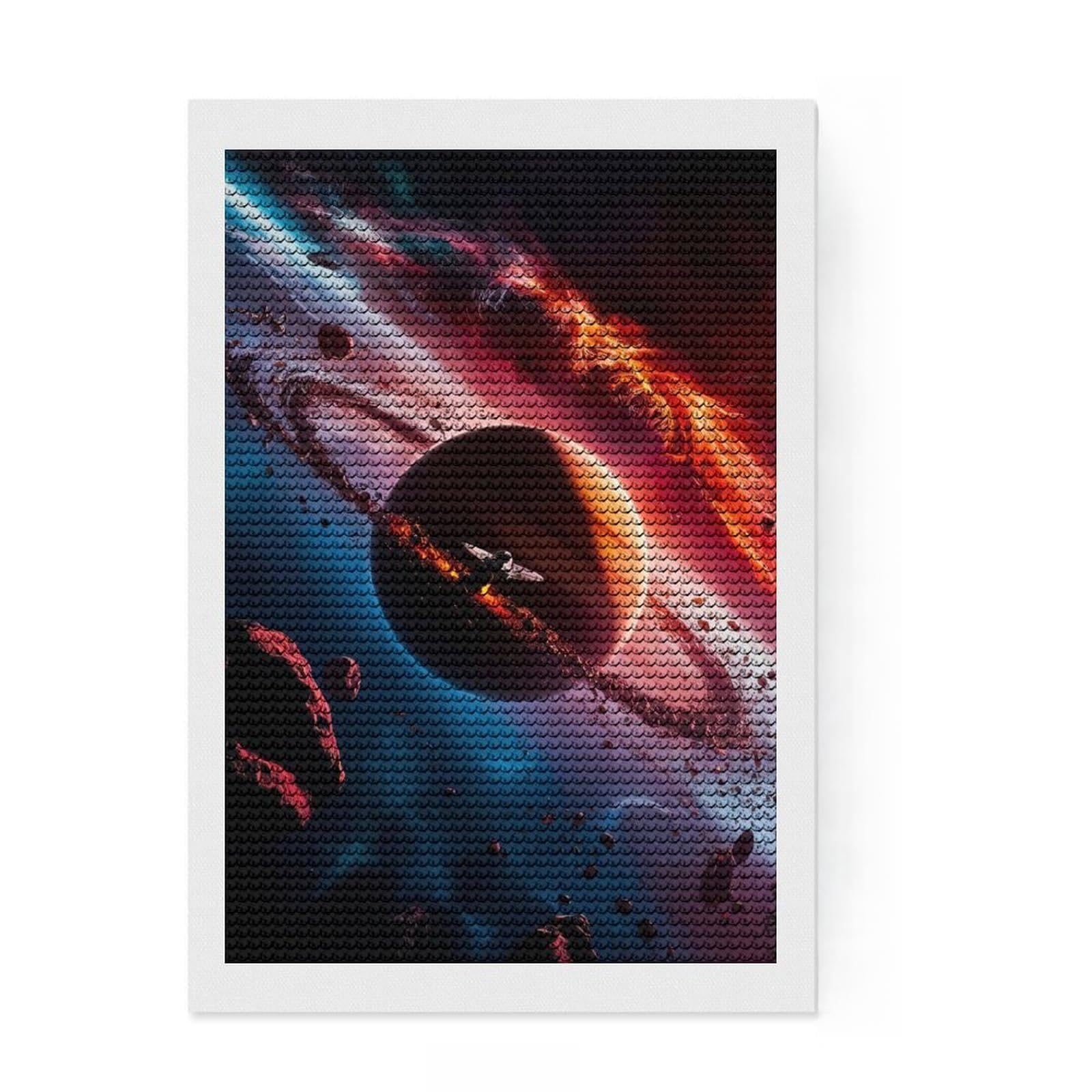 Junmoney Celestial Fury Full Drill Diamond Painting Kit 8"x12", for Teens, Calming Craft to Unwind, Home Wall Decor, Christmas Gift