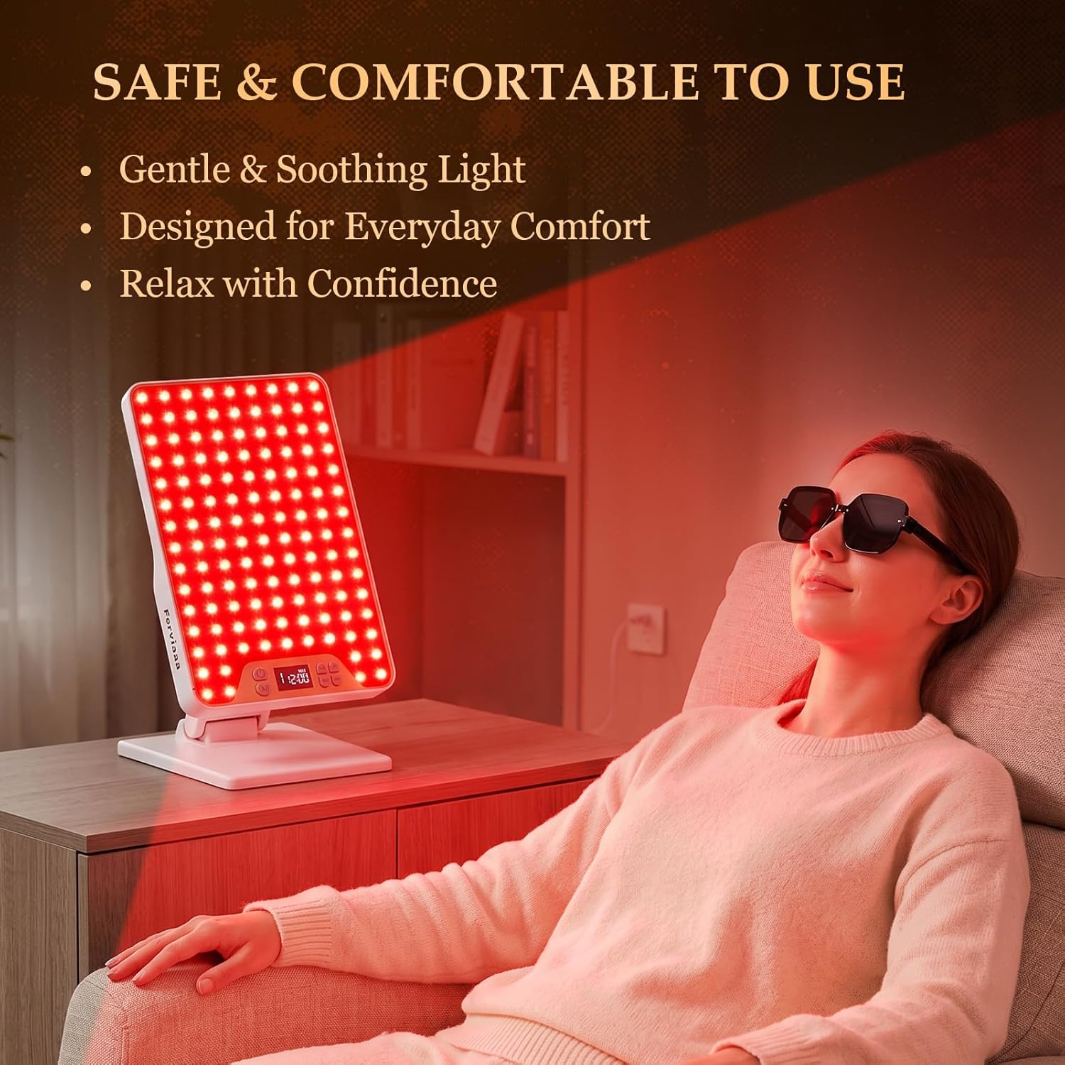Red Light Therapy Panel with 4 Wavelengths 630/660/810/850nm, 138 red LED Infrared Therapy Panel & Body, Near Infrared Light Therapy Lamp with Adjustable Stand & Timer