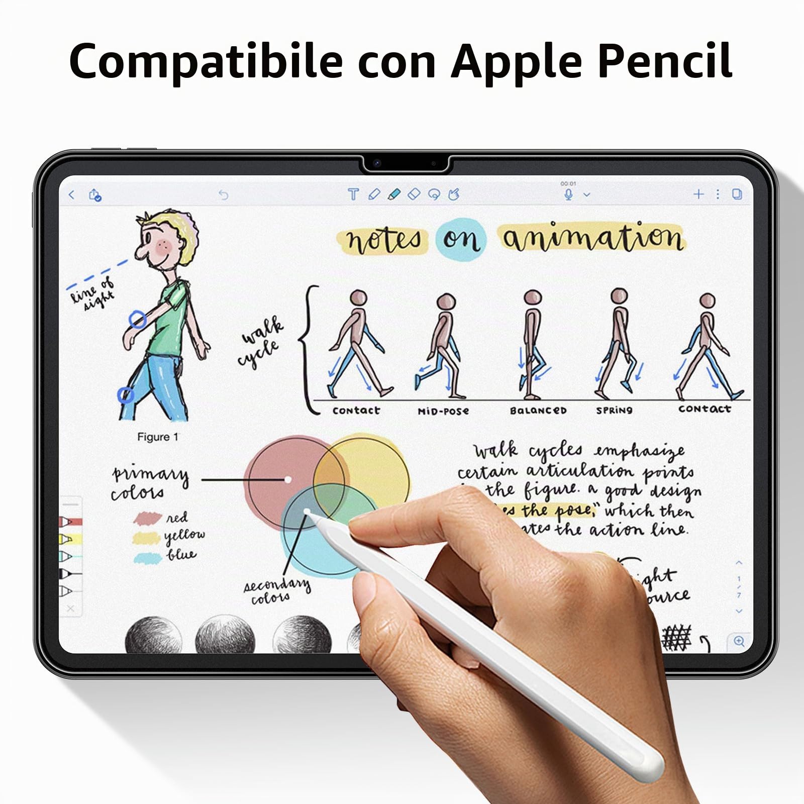 Mothca Pellicola Opaca per iPad Air 11 Pollici M2 M3 Vetro Temperato HD 9H Anti-Impronte Antiriflesso