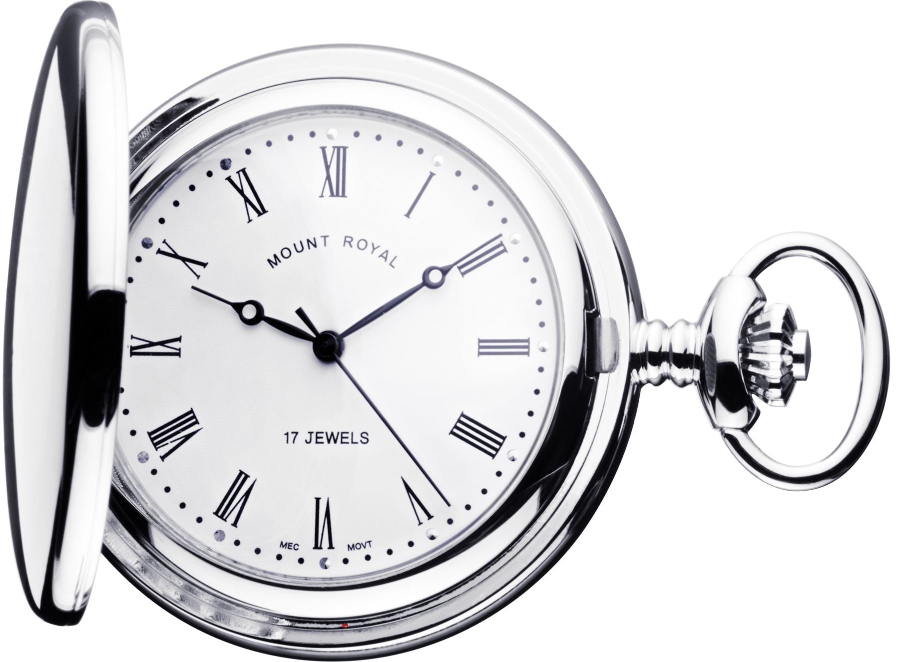 Montre gousset Full Hunter montre de poche quartz vintage chrome avec date