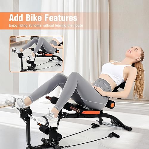 Miniatura 4 de Banco de entrenamiento abdominal, máquina ajustable para sentarse con bloqueo de piernas, entrenamiento de gimnasio en casa para abdominales,