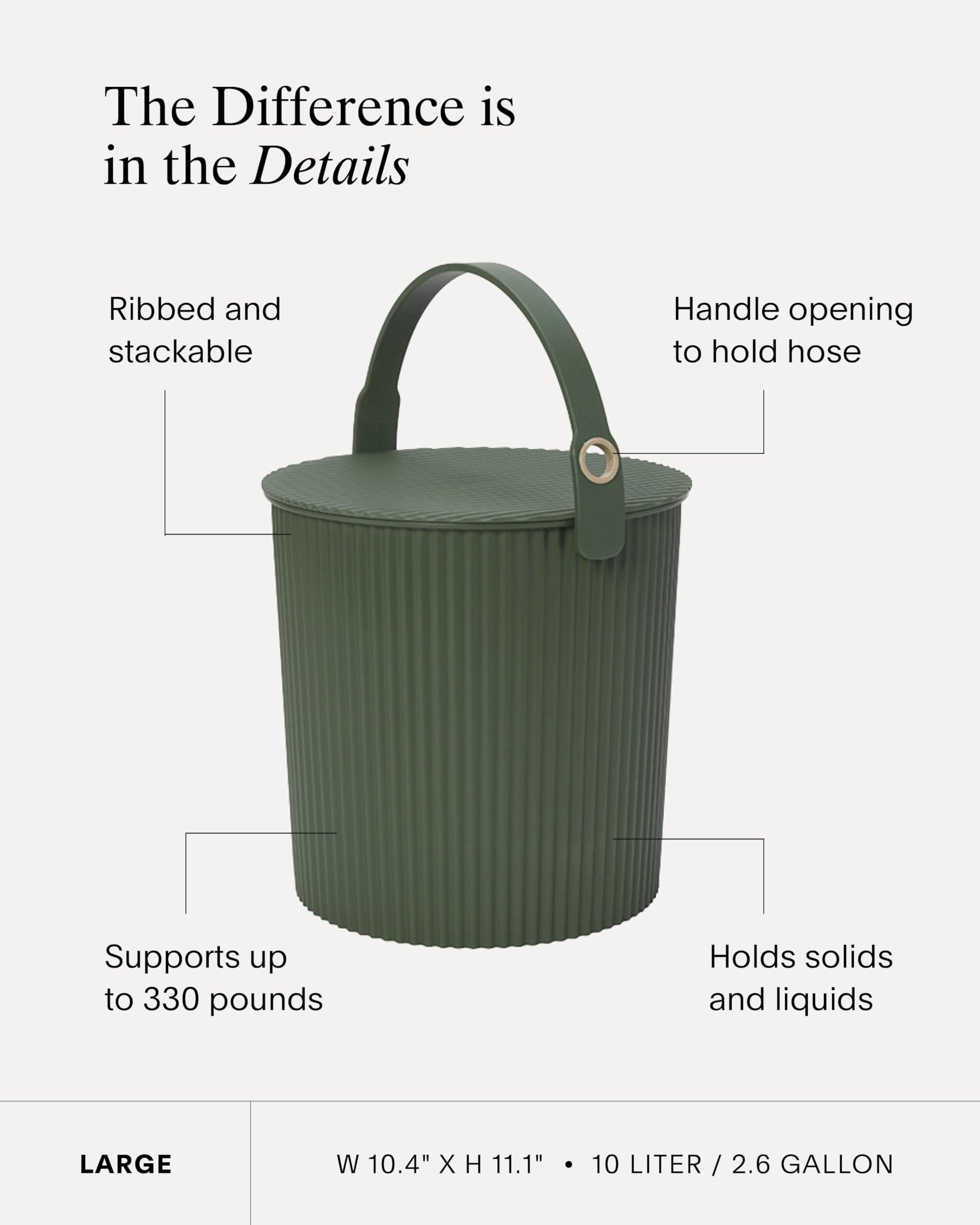 Heavy Duty Bucket - 2.6 Gallon with Lid & Handle -4