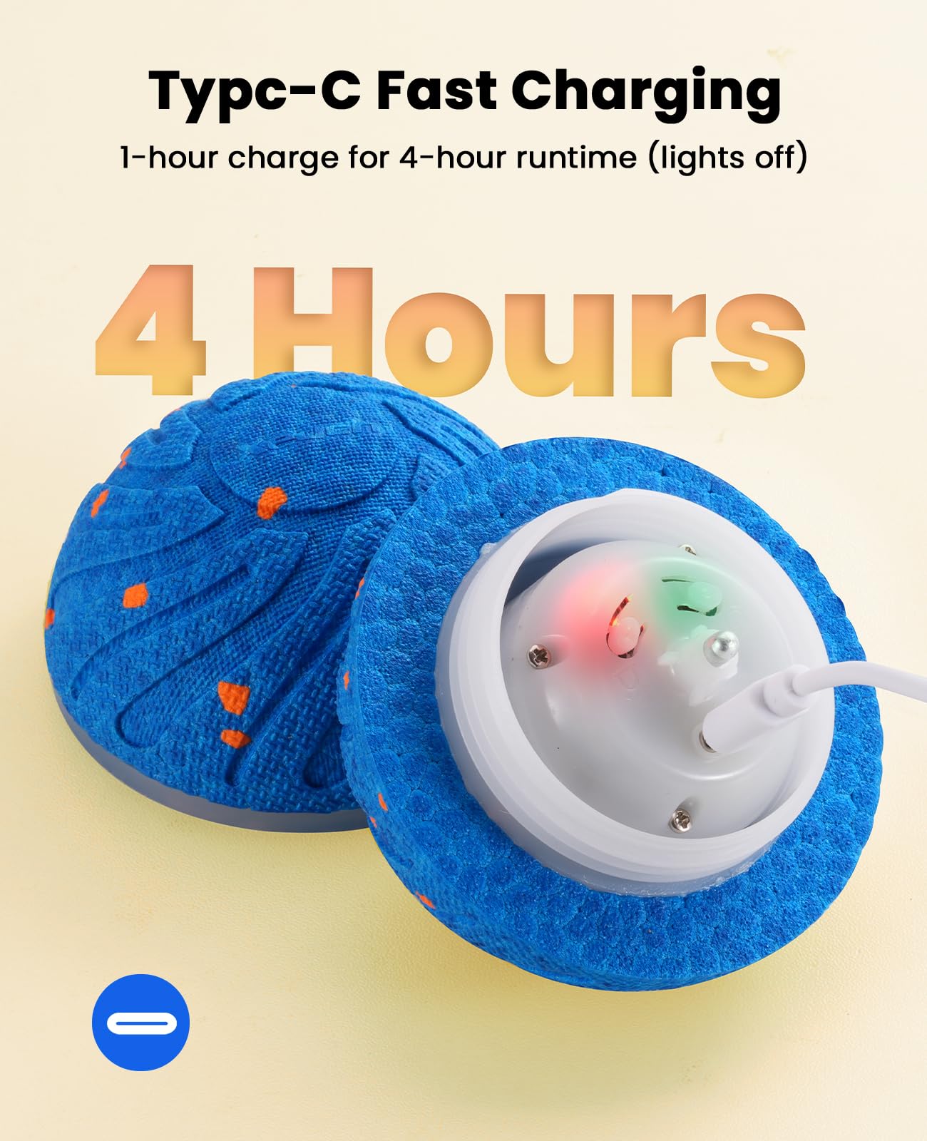 Xeuch Balles interactives intelligentes pour chien, balle rebondissante à mouvement automatique, matériau E-TPU, jouet rotatif activé par le mouvement pour chiens, chiots, jouets d'enrichissement et