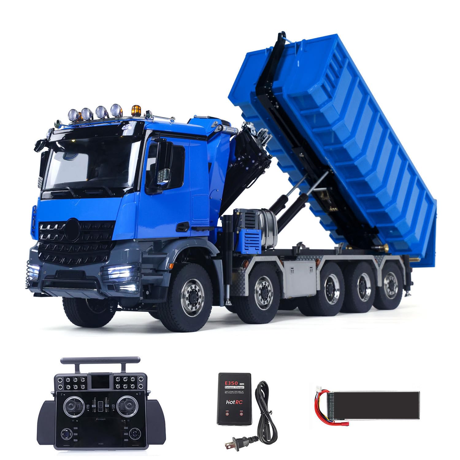 TOUCAN RC HOBBY 1 14 Metal Hydraulic RC Dumper Car 10x10 Radio Control Full Dump Crane Trucks