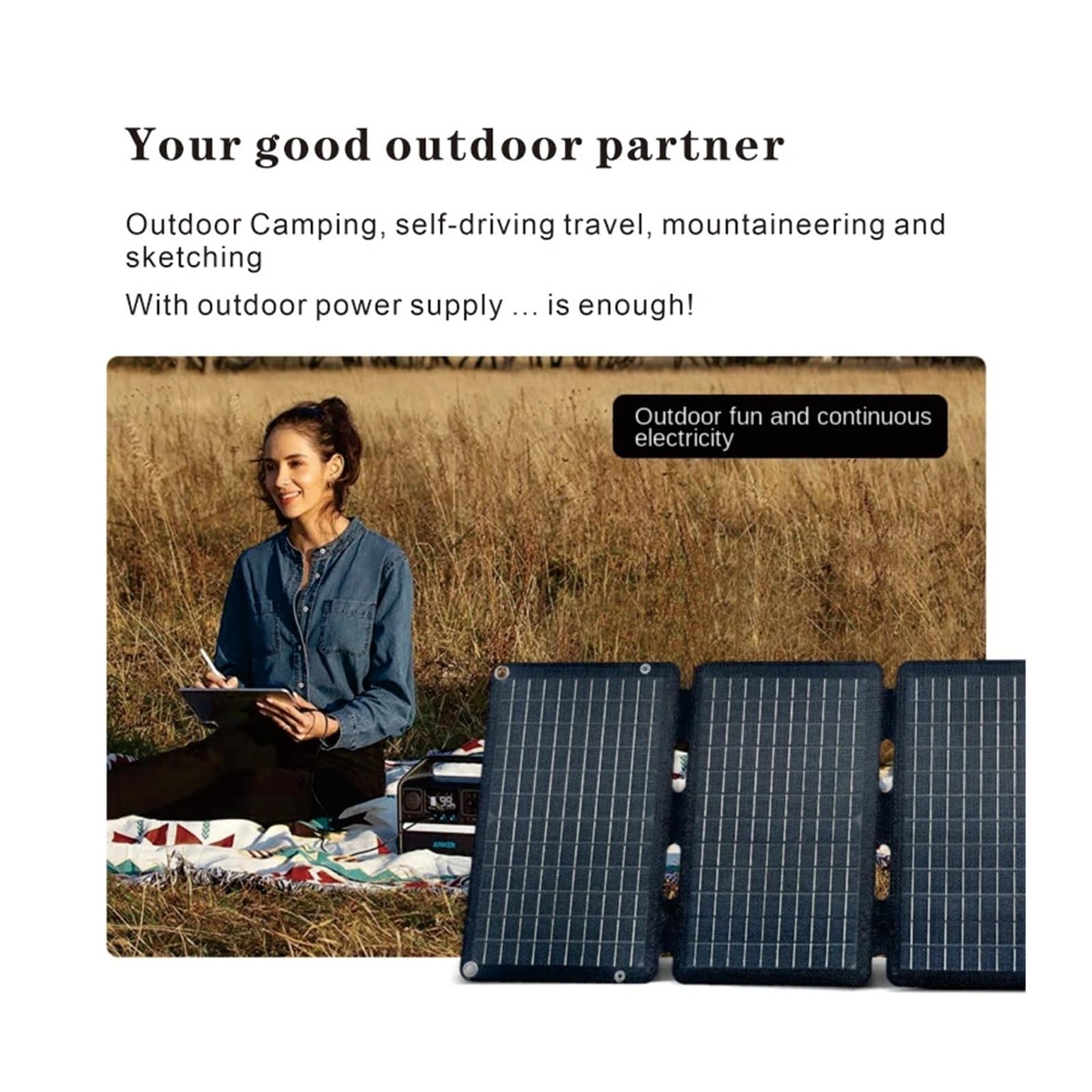 900 W Solar-Klapppanel, tragbar, USB, PC, Tablet, Solar-Außenstrom for Ausflüge, Wandern, Camping, Ausrüstung, Generator