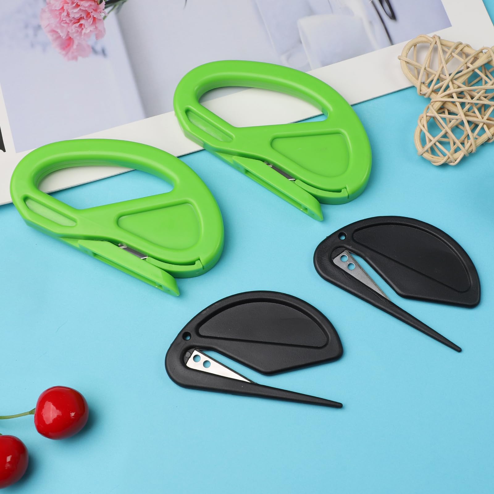 Nożyk do papieru prezentowego Schneider Wrapping Paper Cutter: 4 sztuki mini krajalnica do papieru z otwieraczem do listów, Gift Wrap Cutter na urodziny Boże Narodzenie papier do rękodzieła