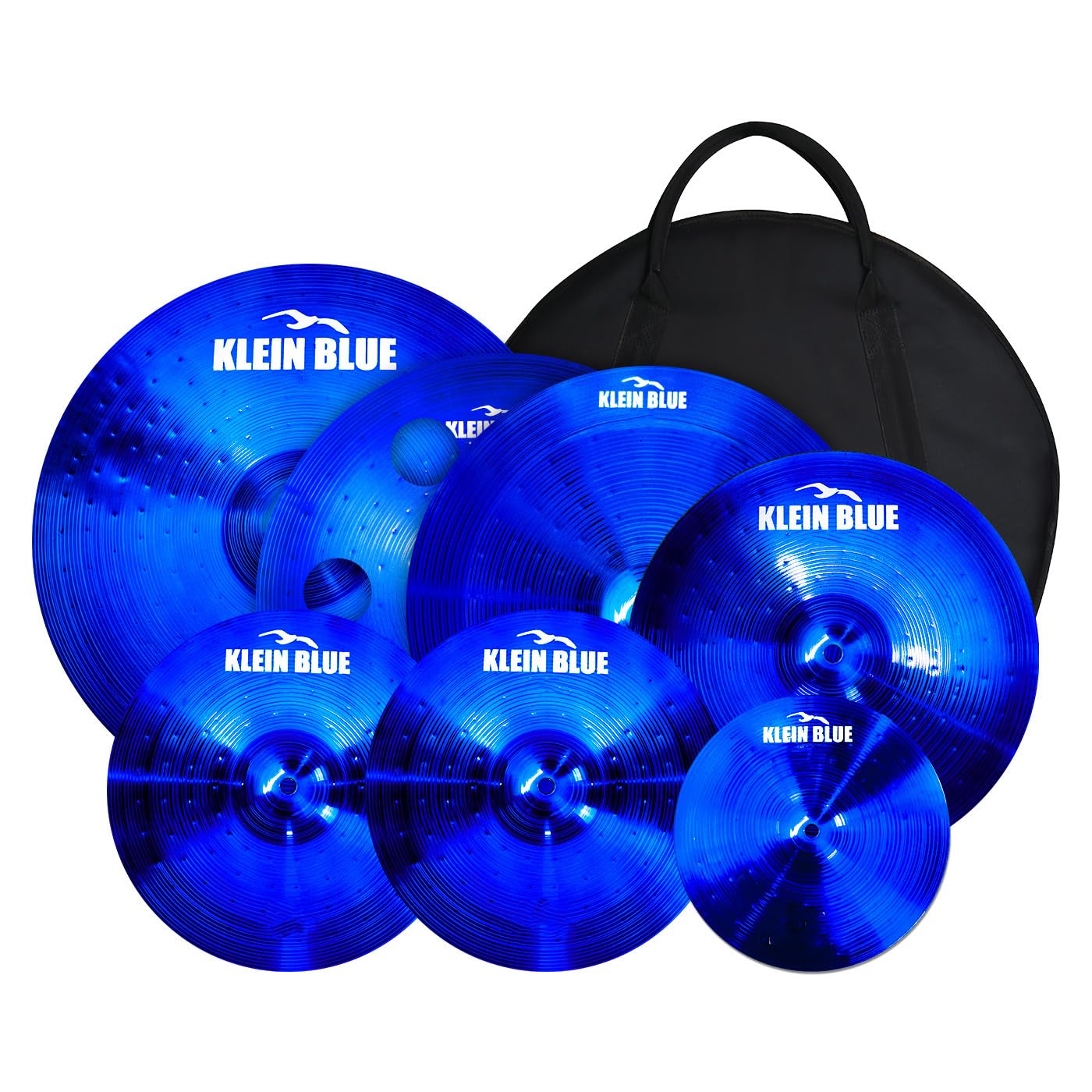 Amazon.com: 7-Piece Blue Alloy Cymbal Set with Gig Bag, Drum
