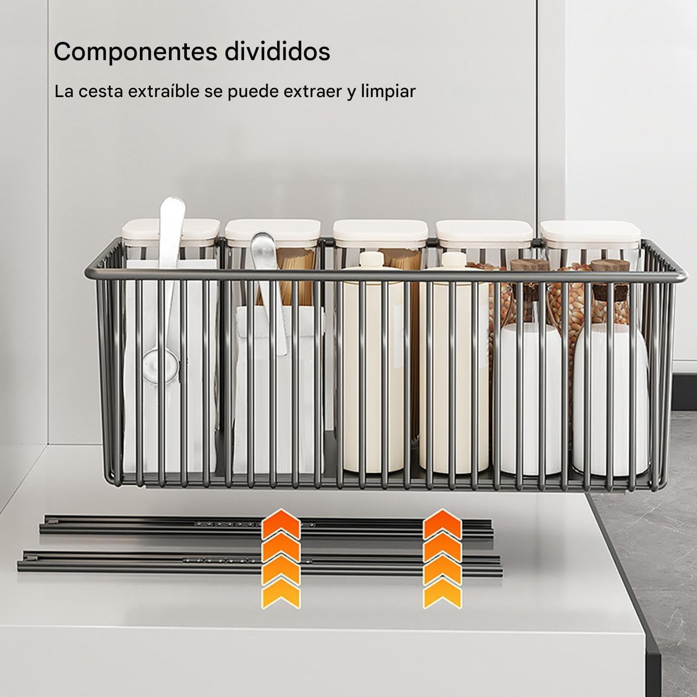 nizadores Extraíbles para Hogarnizador Extraíble De Cajones Para Gabinetes - Estante Y Cesta De Almacenamiento Para Despensa Armario Baño Cocina Appartamento Restaurante Solución De nizaci