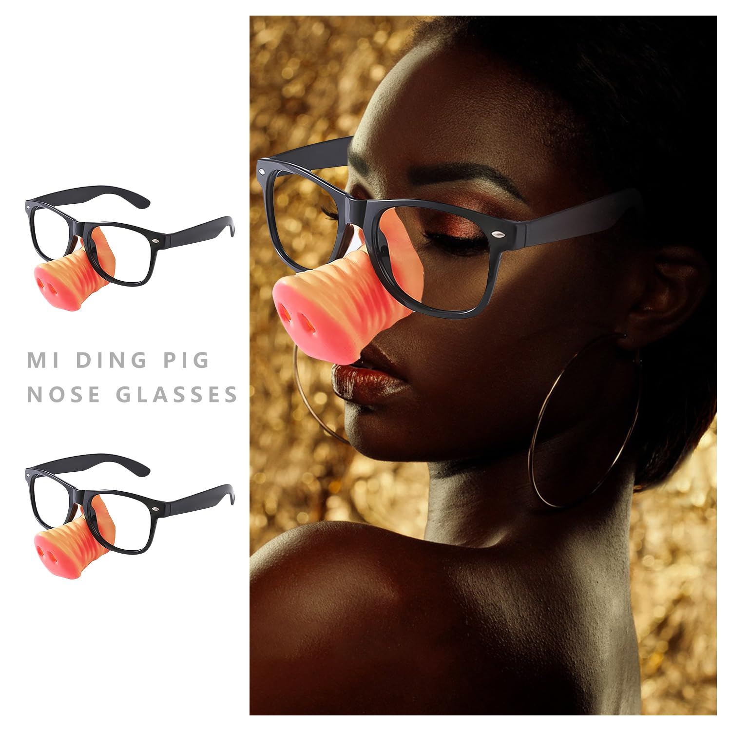 UNVOJL 4pcs Pig Nose Glasses Halloween Prank Glasses Dress Up Funny Party Glasses Novelty Eyeglasses for Halloween Carnival - Image 3
