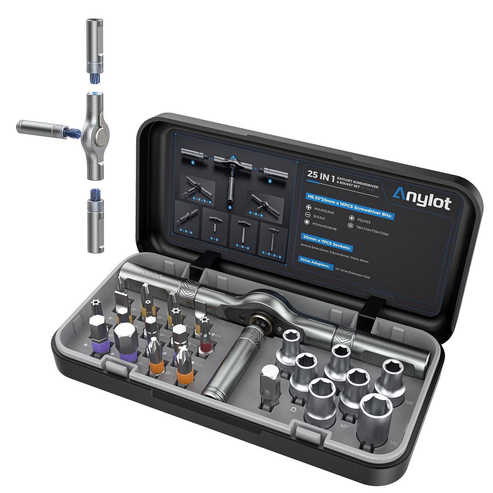 74-in-1 Magnetic Ratchet Screwdriver Set -12