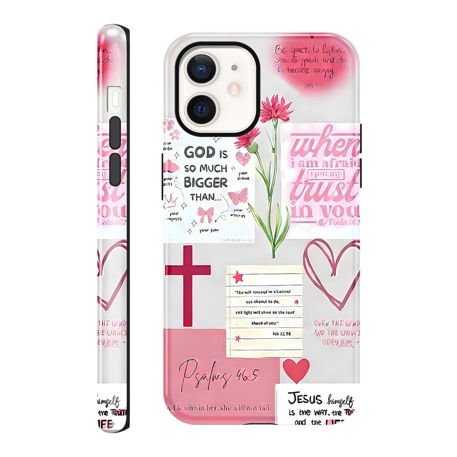 Coque iPhone 12 esthétique robuste rouge avec croix contre les chutes - 8