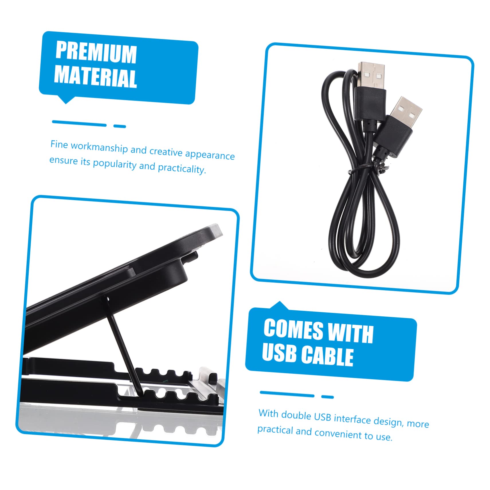 HEMOTON Soporte para Portátiles Enfriador Portátil Disipador De Doble Interfaz USB Cómodo y Estable