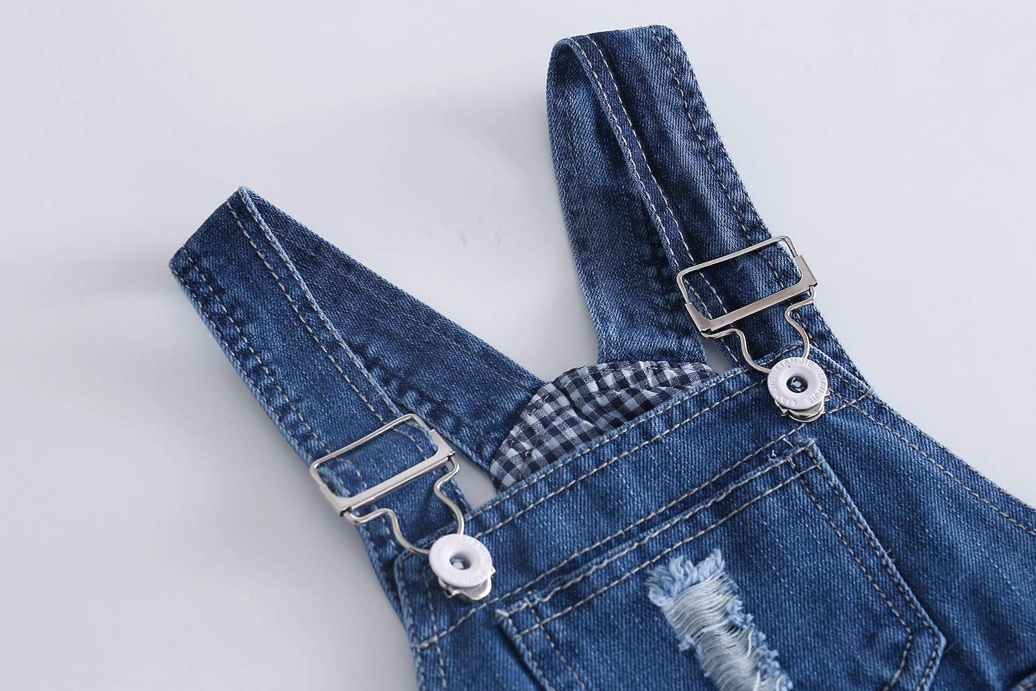 KIDSCOOL SPACE Salopette di Jeans per Neonato e Ragazza,Abbigliamento da Lavoro Carino in Denim Strappato da Bambino