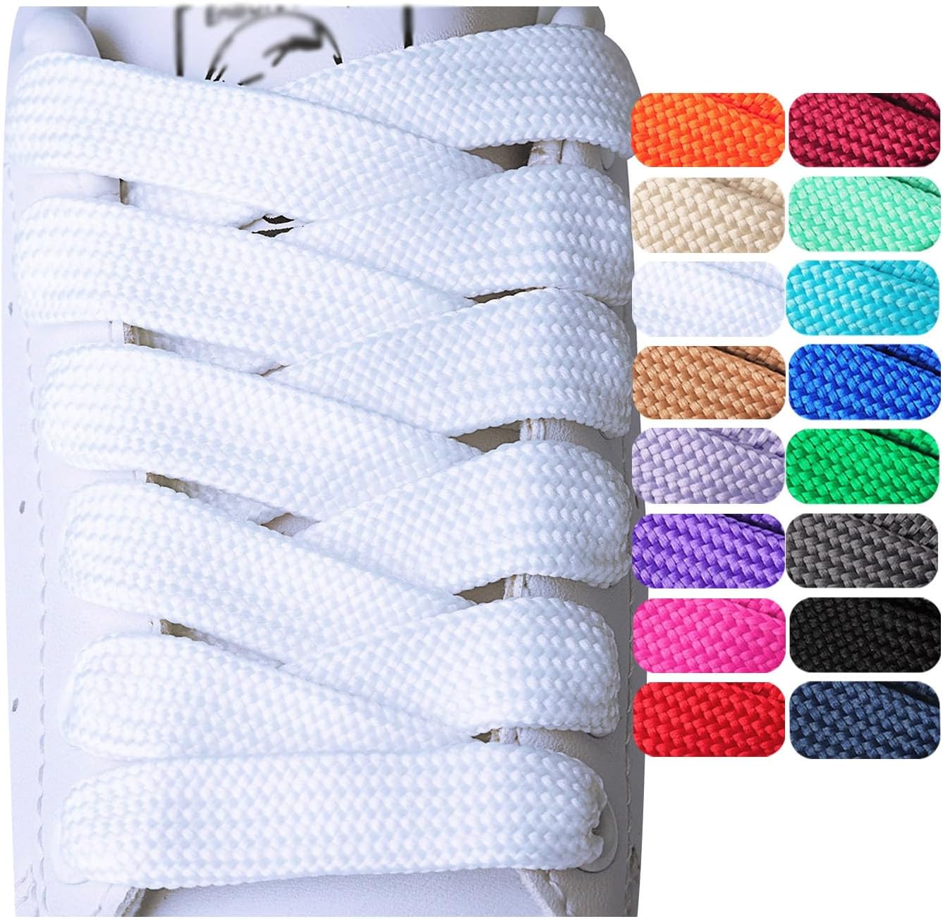 2 Paris Fat Shoe Laces for Sneakers, 5/8" Wide Athletic Shoelaces