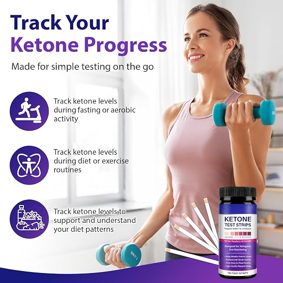 Ketone Test Strips, Ketone Testing & Monitoring,150 Count Fast & Reliable for Testing Ketones Lever on Low Carb Ketogenic Diet, Monitor Ketosis, Keto Diet Tracker, Urine Test Strips