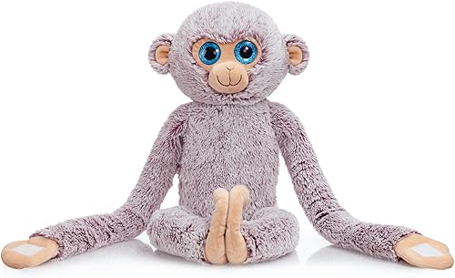 Miniatura 9 de Muñeco de mono colgante de peluche, lindo animal de peluche de regalo para niños, nietos, amigos y familiares, gris, 68.58 cm