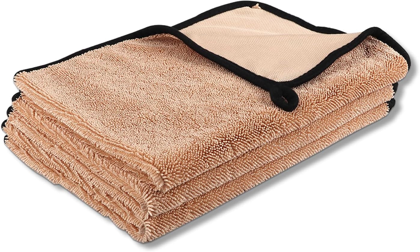 Shiny Bath XXL Drying Towel,Fast Drying Shower Towels,Microfiber Towels for Cars, Car Drying Towel Extra Large, Bath Towels for Bathroom,Car Home Office Cleaning (Camel-Brown)