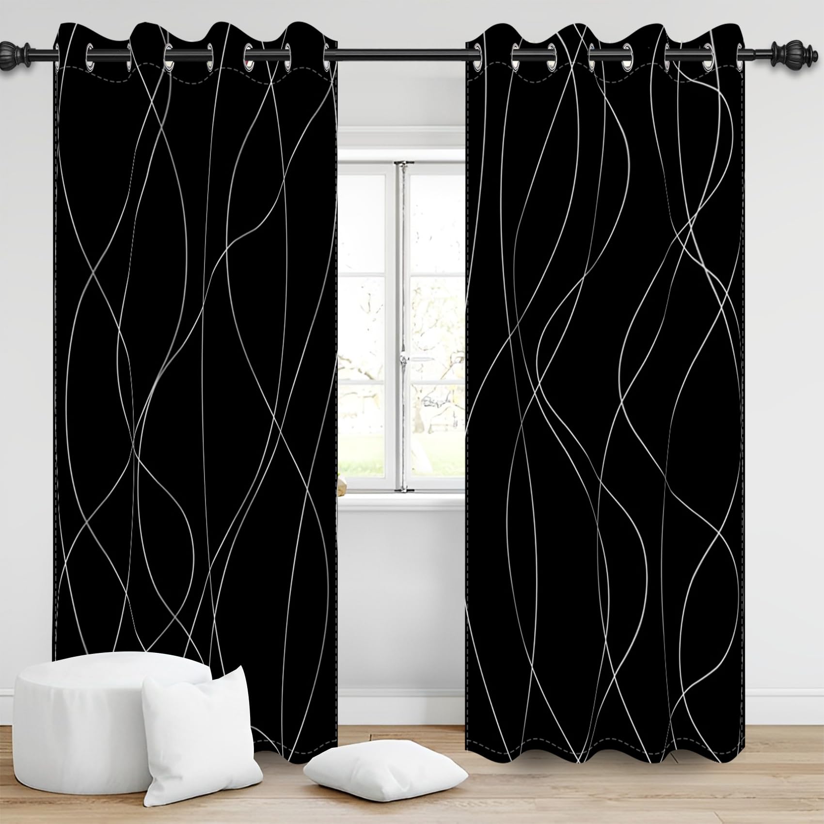 Wave Line Rideau Occultant, Polyester Blanc Wave Strip