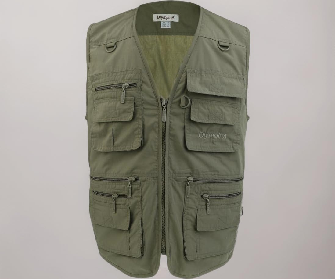 Men's Vest Casual Waistcoat Photography Fishing Jackets Multi Pockets 4XL