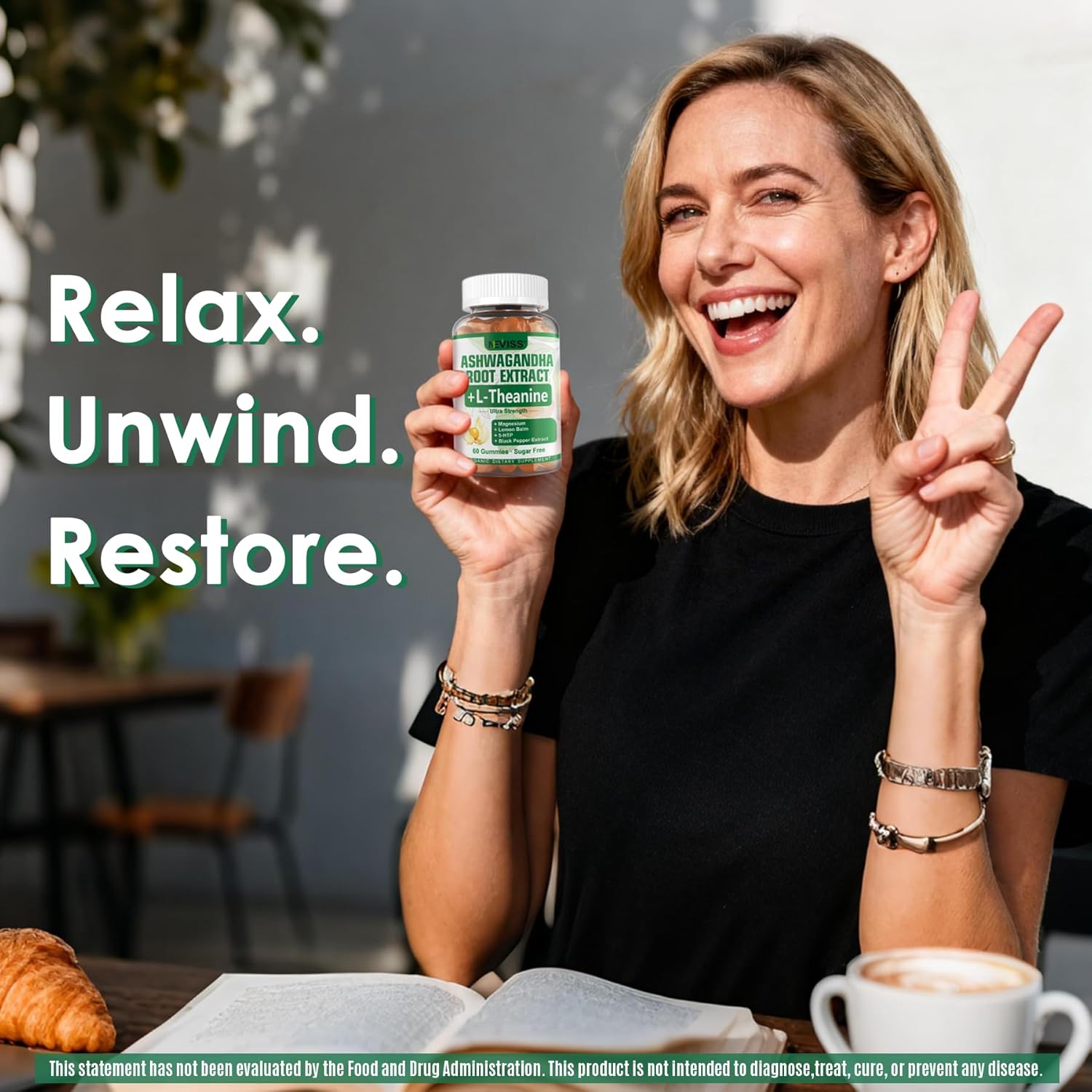 NEVISS Ashwagandha Gummies 2000mg, Feel Refreshed, Plus Proprietary Blend with L-Theanine, 5-HTP, Lemon Balm, Magnesium for Calm, Zzzs & Relaxation Support, 120 Count - Image 6