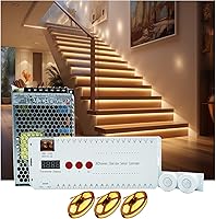 Vista 1 de Luces LED con sensor de movimiento para escaleras interiores, kit de luces inteligentes para escaleras de 12 escalones, tira de luces de 40 pulgadas